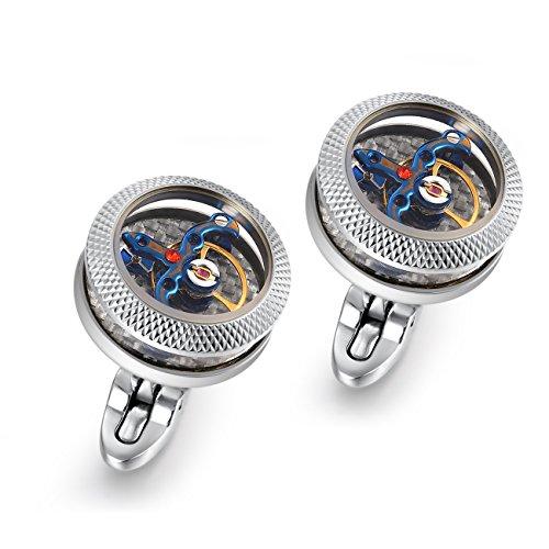 Dich Creat Unisex Stainless Steel Jeweled Blue Tou...