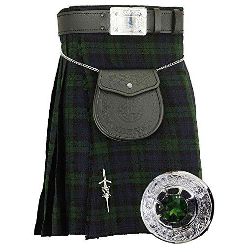 Highland Kilt Various Tartan 8 Yards with Fly Plai...