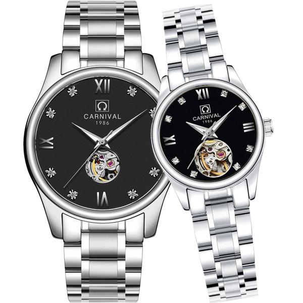 His and Hers Couple Watches Automatic Pair Watch f...