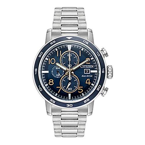 Citizen CA0647-52L Men&apos;s エコ・ドライブ ステンレススチール ブルーダイヤル...