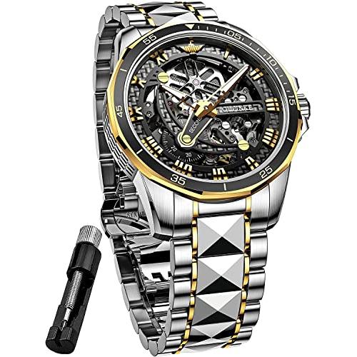 Skeleton Mens Watch Automatic Mechanical Self Wind...