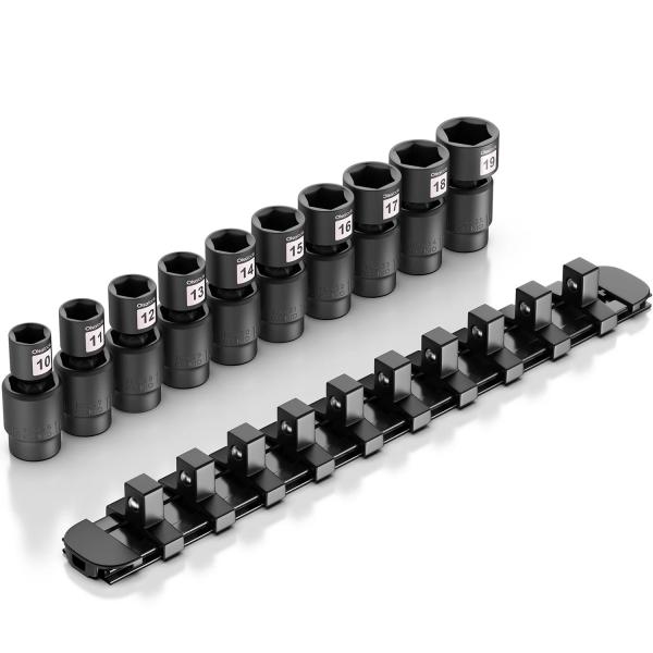 Olsa Tools Impact Swivel Sockets (Drive Size: 3/8"...