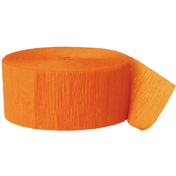 Unique Party 81 Foot Crepe Streamer - Orange