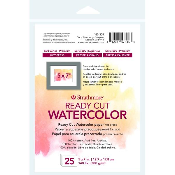 Strathmore Watercolor Paper 5"X7"-140lb 25 Sheets ...