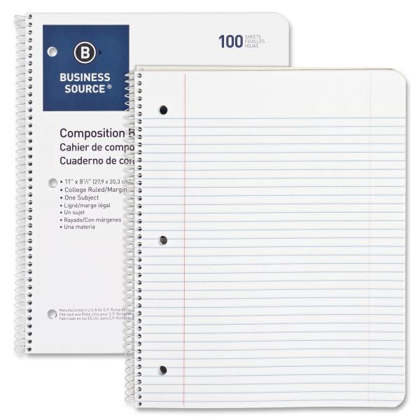 Business Source BSN10968 Wirebound Notebooks,3-Hol...
