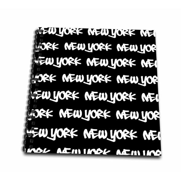 3dRose db_157615_1 ニューヨークテキストデザイン - 黒-Ny City お土産 ...