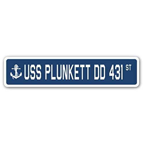 USS Plunkett DD 431 Street Sign us Navy Ship Veter...