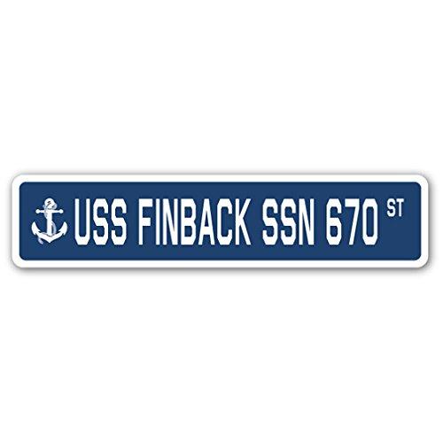 USS Finback SSN 670 Street Sign us Navy Ship Veter...