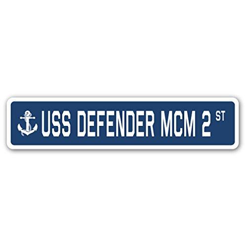 USS Defender MCM 2 Street Sign us Navy Ship Vetera...