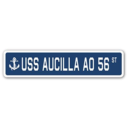 USS AUCILLA AO 56 Street Sign us Navy Ship Veteran...