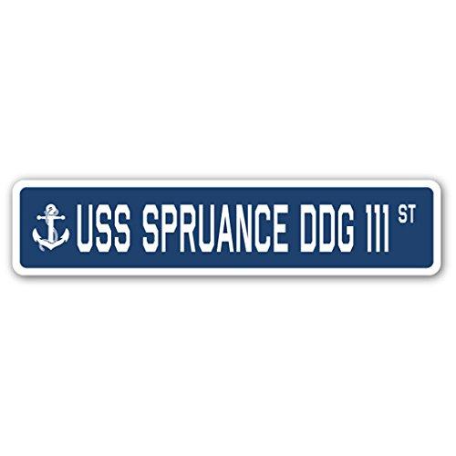 USS Spruance DDG 111 Street Sign us Navy Ship Vete...