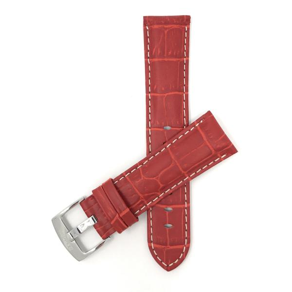 18〜26mm メンズ ワニ革スタイル 本革腕時計ベルト、ブラック、ブラウン、ブルー、レッド、タン、...