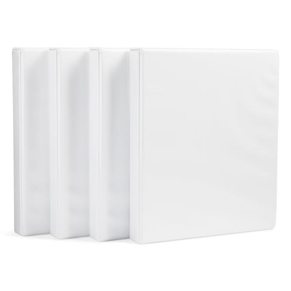 Amazonベーシック 3リングバインダー ホワイト リングサイズ約3cm 4個パック