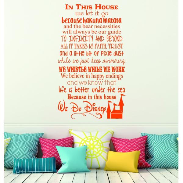 In This House.... We Do Disney, Wall Decals Letter...