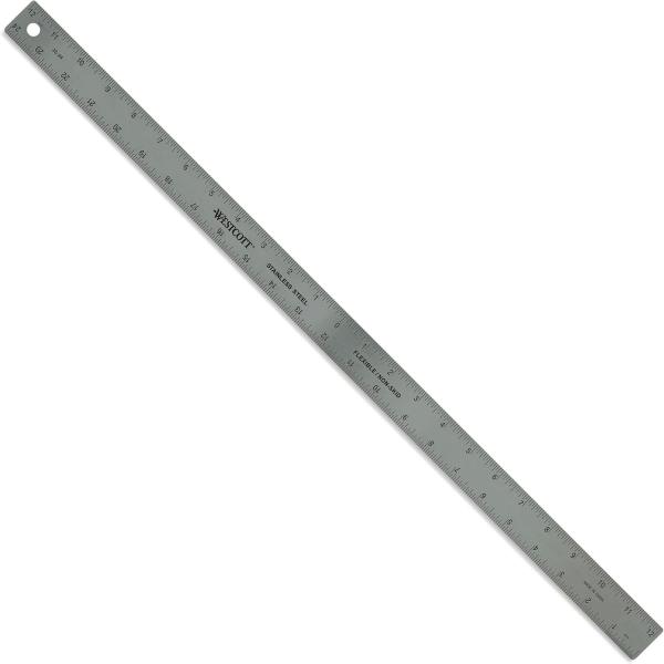 Westcott Stainless Steel Ruler, Zero Centre, 60cm ...