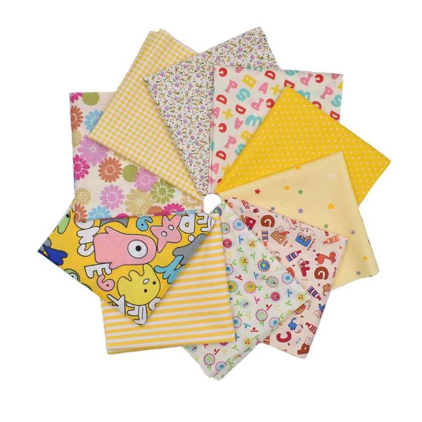 RayLineDo〓10個12 x 12インチ（30cm x 30cm）プリントコットンイエローシリ...