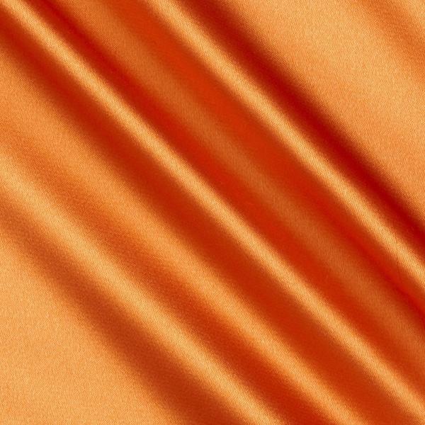 Stretch Charmeuse Satin Orange, Fabric by the Yard