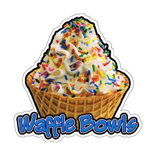Waffle Bowls Concession Decal Soft Serve ice Cream...