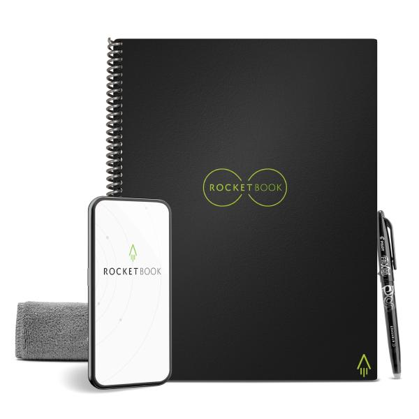 Rocketbook Core Reusable Spiral Notebook, Letter S...