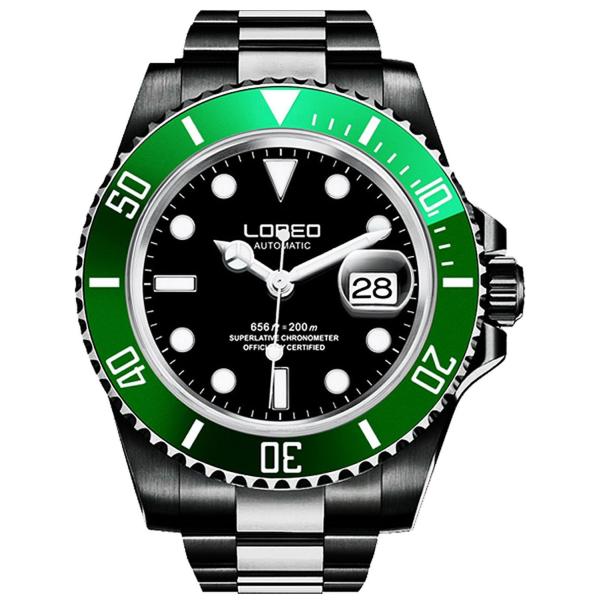 CARLIEN Mens GMT Stainless Steel Sapphire Glass Ro...