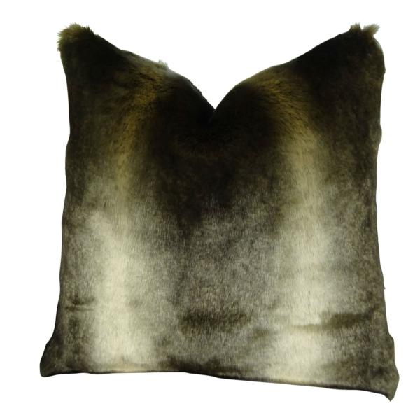 Thomas Collection Tissavel Bronze Faux Fur Pillow ...