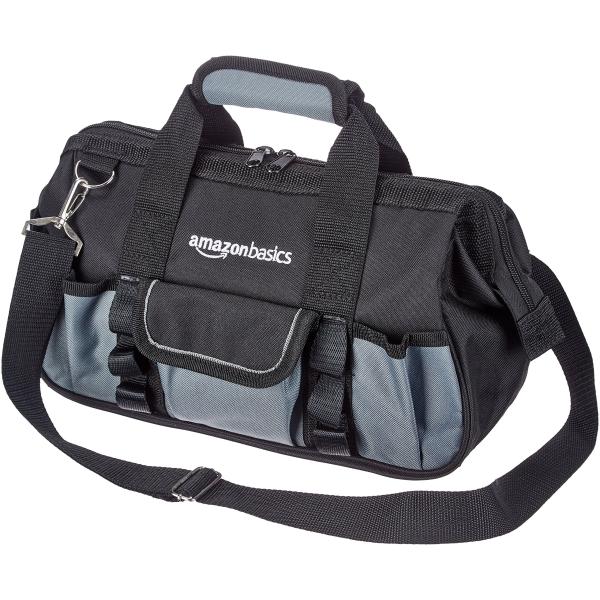 Amazonベーシック 工具 ツール収納バッグ 30cm ブラック＆グレー