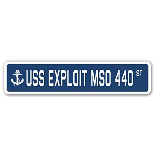 USS Exploit MSO 440 Street Sign us Navy Ship Veter...