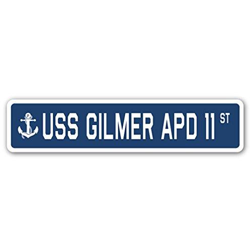 USS Gilmer APD 11 Street Sign us Navy Ship Veteran...
