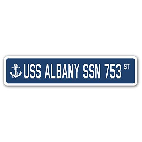 USS Albany SSN 753 Street Sign us Navy Ship Vetera...