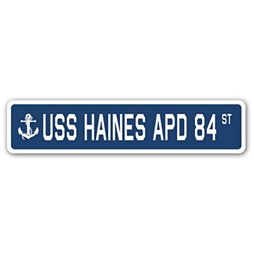 USS Haines APD 84 Street Sign us Navy Ship Veteran...