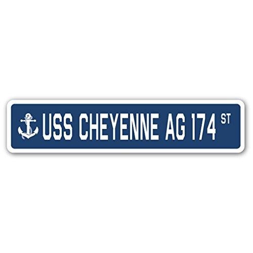 USS Cheyenne AG 174 Street Sign us Navy Ship Veter...