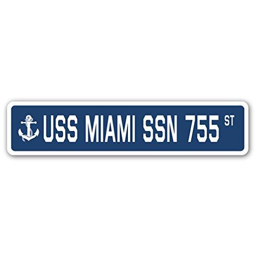 USS Miami SSN 755 Street Sign us Navy Ship Veteran...