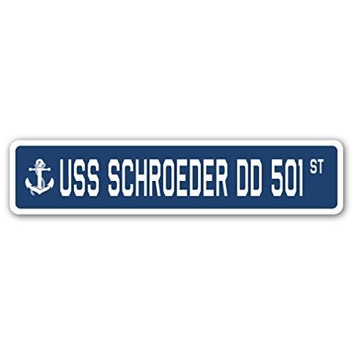 USS Schroeder DD 501 Street Sign us Navy Ship Vete...