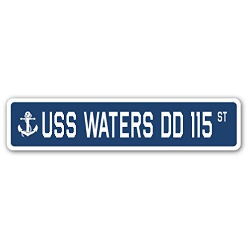 USS Waters DD 115 Street Sign us Navy Ship Veteran...