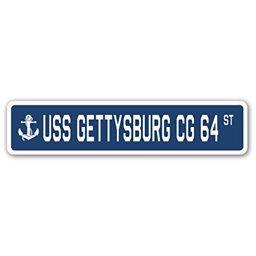 USS Gettysburg CG 64 Street Sign us Navy Ship Vete...
