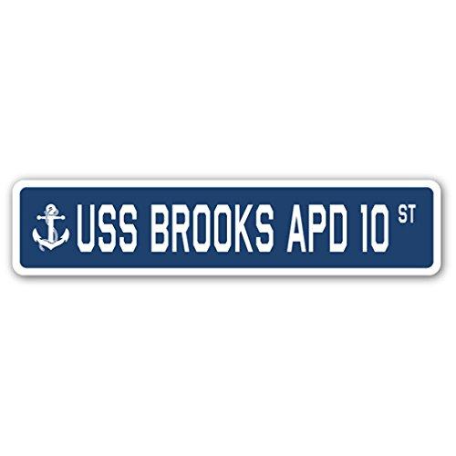 USS Brooks APD 10 Street Sign us Navy Ship Veteran...
