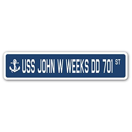 USS John W Weeks DD 701 Street Sign us Navy Ship V...