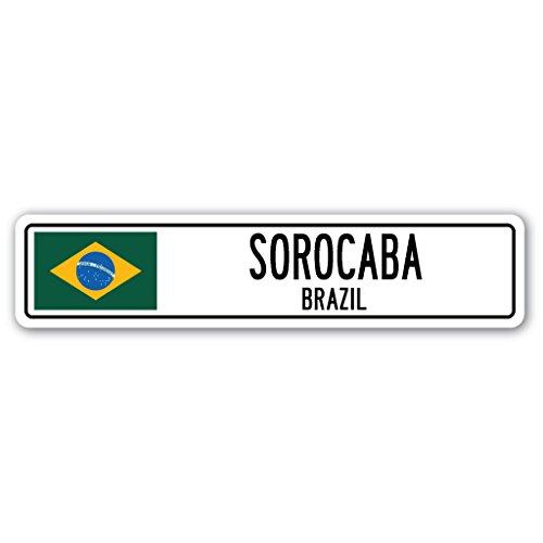 SOROCABA, Brazil Street Sign Brazilian Flag City C...