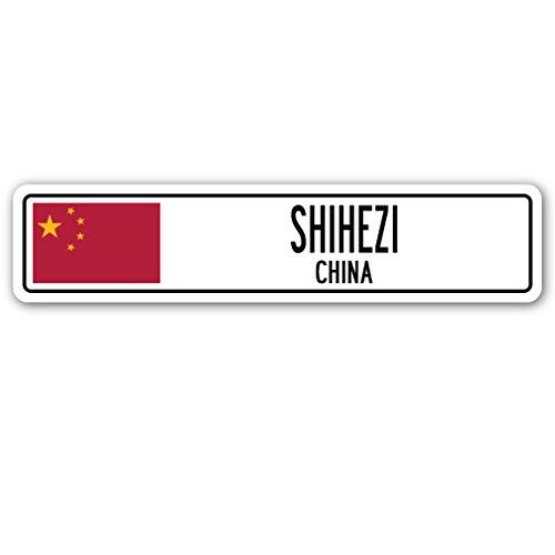 SHIHEZI, China Street Sign Asian Chinese Flag City...