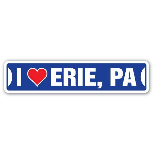 I Love Erie, Pennsylvania Street Sign pa City Stat...
