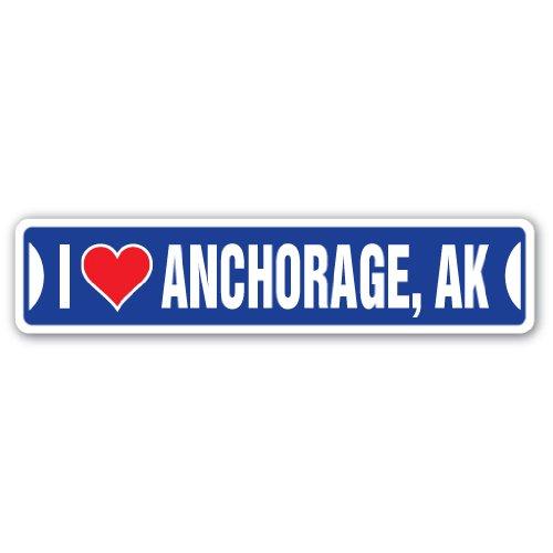 I Love Anchorage, Alaska Street Sign ak City State...