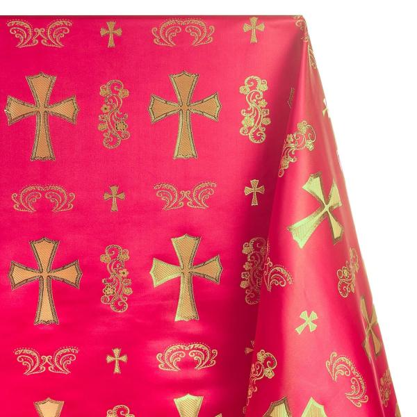Metallic Clerical Church Cross Brocade Fabric 60" ...