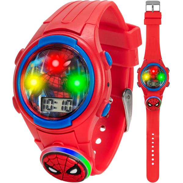 Marvel Spider-Man Kids Flashing LED Watch - Red Di...