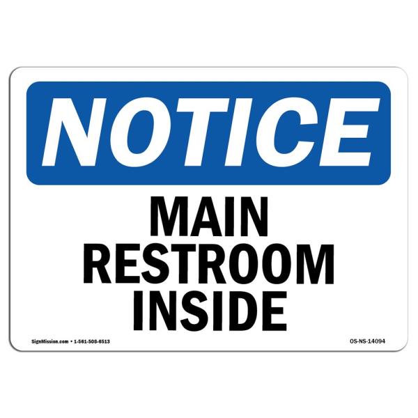 OSHA Notice Signs - Main Restrooms Inside Sign | E...