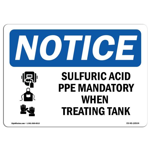 OSHA Notice Sign - Sulfuric Acid PPE Mandatory | R...