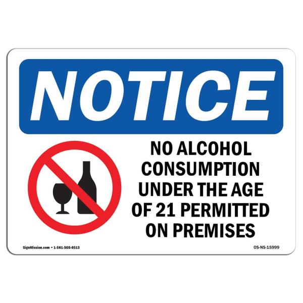 OSHA Notice Sign - Notice No Alcohol Consumption |...