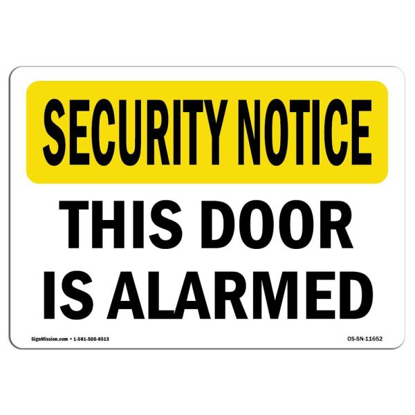 OSHA Security Notice Sign - This Door is Alarmed |...