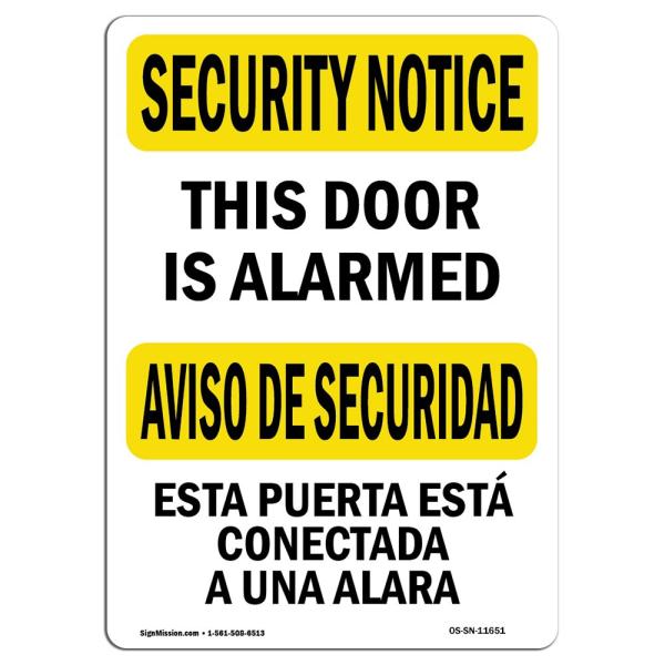OSHA Security Notice Sign - This Door is Alarmed B...