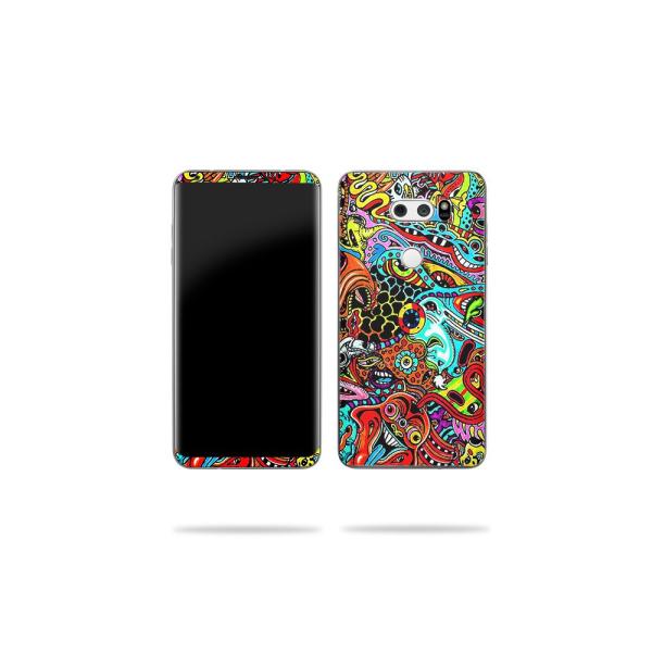 MightySkins LG V30 用ビニールスキン「Acid Trippy」保護デカールラップ ...