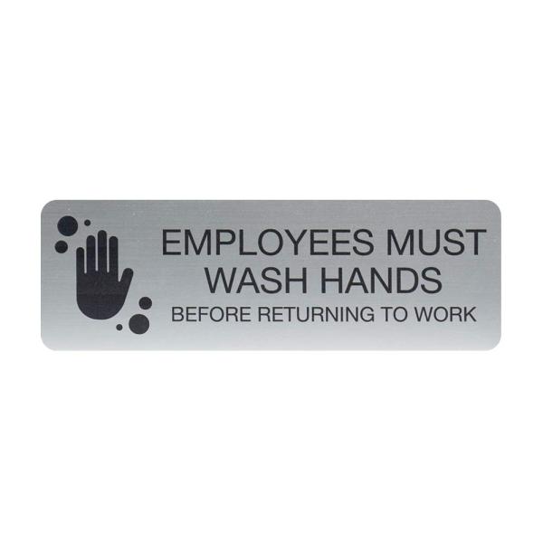 Employees Must Wash Hands インドア 簡単粘着マウントドアとウォールサイン ...